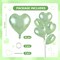 30Pcs 18 Inch Olive Green Heart Balloons Sage Green Heart Shape Foil Mylar Balloons Decoration for Birthday Valentine's Day Wedding Bridal Shower Anniversary Engagement Party Supplies